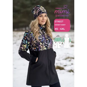 Dámský kabát Dámský střih v el. formátu, Kabát, Street - XL (A0) profi tisk