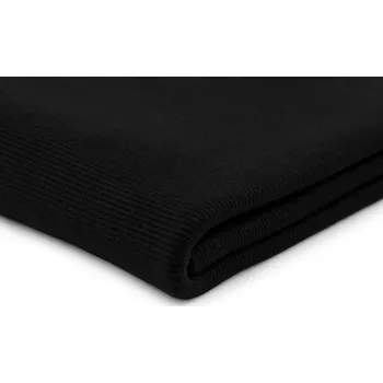 Úplet bambusový elastický žebrovaný - tunel, barva 4 černá