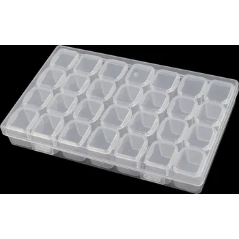 Úložný box Plastový box / zásobník 28 dóziček Varianta: 2 transparent, Balení: 1 ks