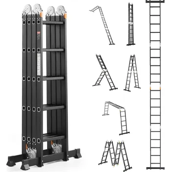 Vevor Víceúčelový skládací žebřík 7v1 teleskopický 5-stupňový 19ft 330 lbs