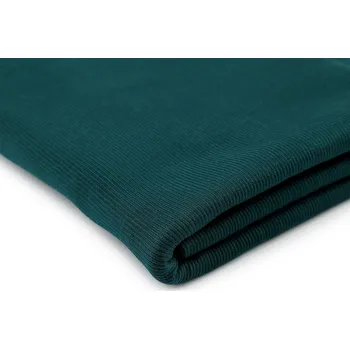 Úplet bavlněný elastický žebrovaný - tunel, střední, 5 petrolejová