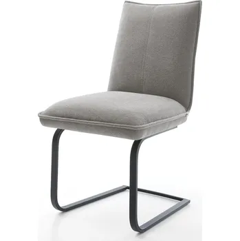 Jídelní židle DELIFE Jídelní židle Lelio-Flex strukturovaná látka Měkký šedá jídelní židle plochá černá taštičkové pružiny