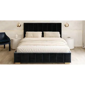 Postel Čalouněná postel AUSTIN 180x200cm Tmavě modrá Paris s úložným prostorem kovový rošt