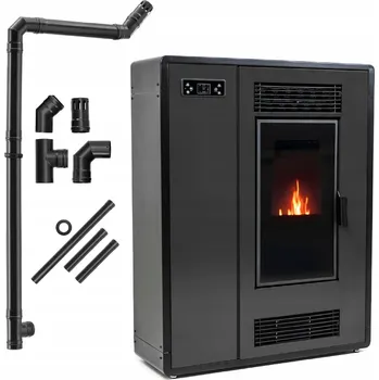 Krbová kamna Thunder Kamna na pelety Thunder ocelová teplovzdušná 6-10 kW A+ 111x81x23 cm