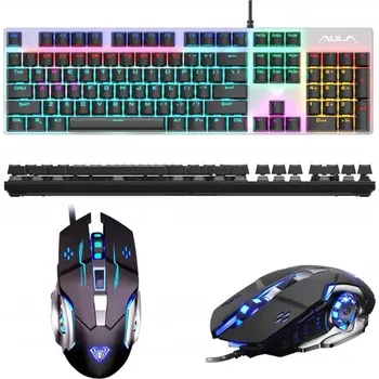 MECHANICKÁ KLÁVESNICE A MYŠ S BLUE SWITCH PŘEPÍNAČI - USB