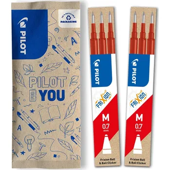 Pilot FriXion Gel Rollerball Náhradní náplně 0,7 mm, 6 kusů červená