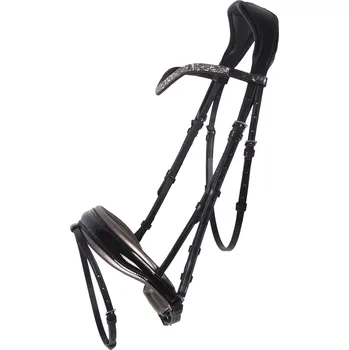 Uzdečka QHP Lupine, černá/šedá