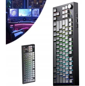 Klávesnice MECHANICKÁ KLÁVESNICE S KABELEM A BLUETOOTH 2.4 GHZ, ŠEDÉ SPÍNAČE, ŠEDÁ