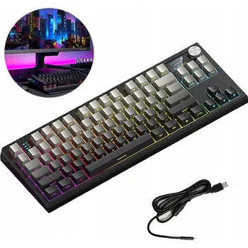 Klávesnice MECHANICKÁ KLÁVESNICE FENGLING DRÁTOVÁ BLUETOOTH 2,4 GHZ ŠEDÁ (GREY) SWITCH