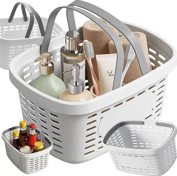 Drátěná police VERK GROUP Košíček organzer do koupelny na kosmetiku s klipy úchyty