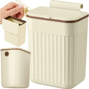 Odpadkový koš VERK GROUP Závěsný odpadkový koš - krémový