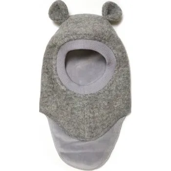 Kojenecká čepice HutteliHut Vlněná kukla s ušima - Medium Grey Melange, vel. 48