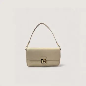 Kabelka COCCINELLE C-ME LOCK LARGE KOŽENÁ KABELKA SANDSHELL SS26