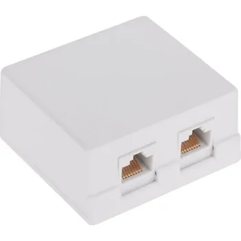 Elektrická zásuvka Internetová a telefonní zásuvka nástěnná Matt bílá