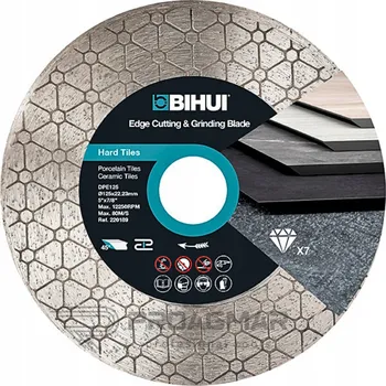 Příslušenství k brusce Diamantový kotouč BIHUI pro řezání a broušení dlaždic a kamene, 125 mm