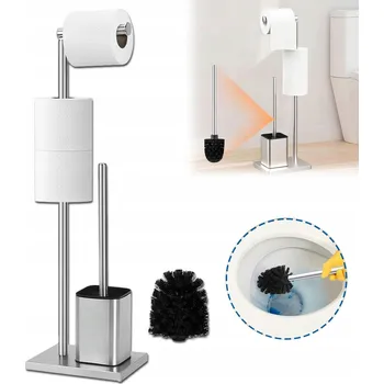 STOJAN NA TOALETNÍ PAPÍR A WC ŠTĚTKU STŘÍBRNÝ NEREZOVÝ LOFT