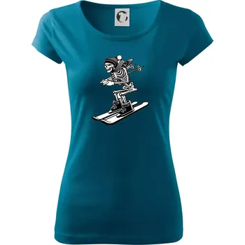 Dámské tričko Ski kostra - Dámské triko Pure - S ( Petrolejová )