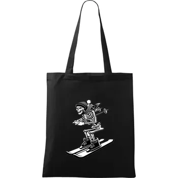 Nákupní taška Ski kostra - Taška bavlněná - 42 x 38 cm ( Černá )