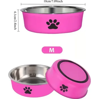 Miska pro psa Nerezová protiskluzová miska pro psy - Růžová , M
