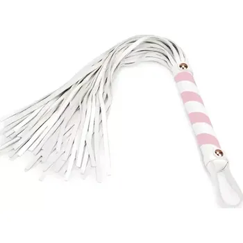 Liebe Seele White & Pink Fairy Leather Flogger, pastelové důtky