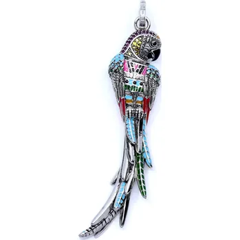 Přívěsek Magický přívěsek papoušek s kameny Ara - Stříbrný