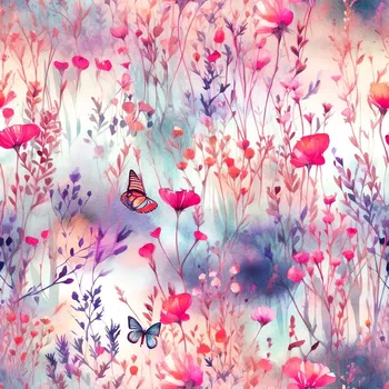 Úplet, Růžové luční kvítí (E) (Top kvalitní úplet Bella digitisk)