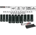YATO Gola ořechy šestihranné kované prodloužené 1/2" sada 15 kusů 10-32mm YT-1055