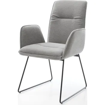 Jídelní židle DELIFE Jídelní židle Vinja-Flex strukturovaná látka Měkký šedá tenká podnož černá
