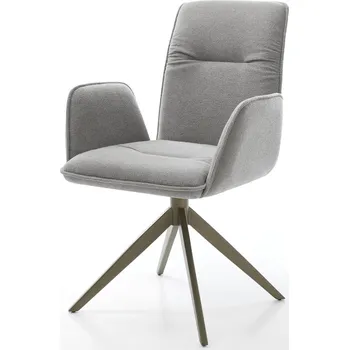 Jídelní židle DELIFE Jídelní židle Vinja-Flex strukturovaná látka Měkký šedá křížová podnož široká Titanová barva 360° otočný houpací funkce