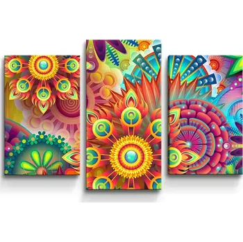 Obraz Sablio Obraz - 3-dílný Barevné obrazce - 75x50 cm