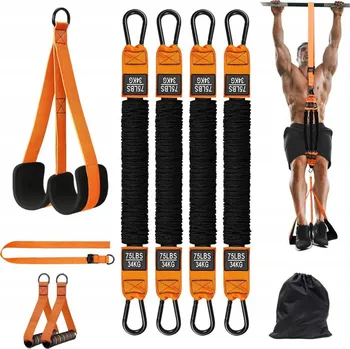 Vrták Sada posilovacích gum na shyby – pro svaly paží, ramen, zad a břicha