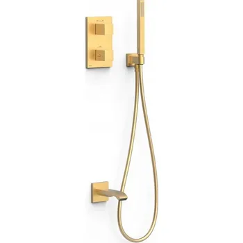 Vodovodní baterie TRES Vanová souprava THERM-BOX, matné zlato 00625006OM