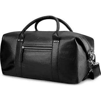 Cestovní taška Fidei | Černá víkendová taška z&nbsp;kozí kůže kvality full grain - Sidegren