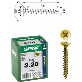 Vrták Šrouby do dřeva Spax 3 x 30 mm 200 ks