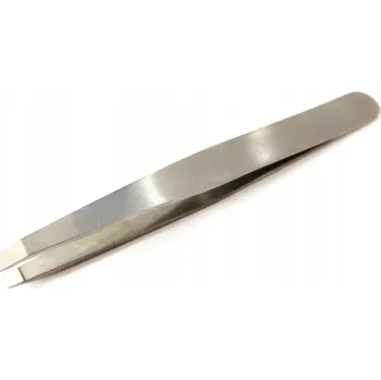 Kosmetická pinzeta Kosmetická pinzeta rovná pro úpravu obočí a chloupků, ocelová, stříbrná