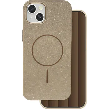 Pouzdro na mobilní telefon Kryt pro Apple iPhone 13 - třpytivý - tenký - podp. MagSafe - hnědý