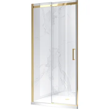 Sprchové dveře BPS-koupelny Posuvné sprchové dveře HYD-PD09B 110 zlatá/transparent pro instalaci do niky - bez vaničky