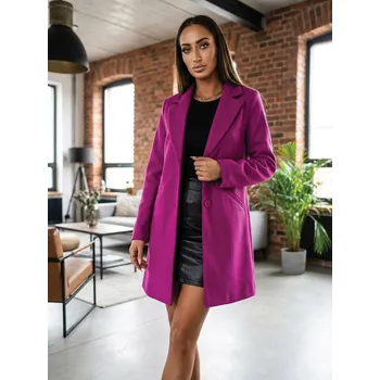 Dámský kabát Fialový dámský elegantní kabát , VELIKOST XL