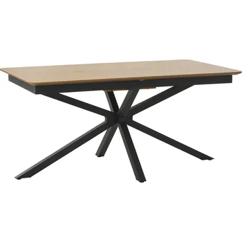 Jídelní stůl Unique Furniture Černý rozkládací jídelní stůl Cesura 160/200 x 90 cm s dubovým dekorem