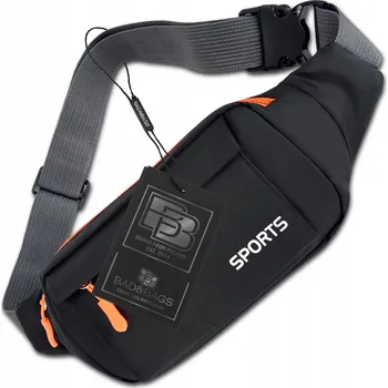 Outdoorové zavazadlo Ledvinka BAD&BAGS černá voděodolná se 3 kapsami, nastavitelný pásek 108 cm