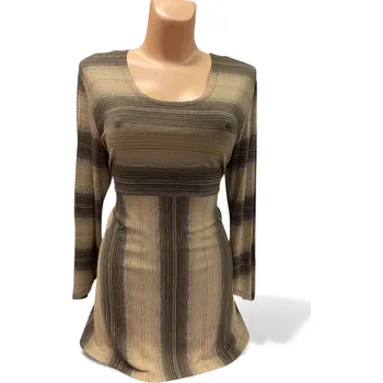 Dámská tunika Zeštíhlující tunika HAKA, Barva Hnědá, Velikost XL48, Materiál 95% Viskoza 4% Lycra 1% Lurex