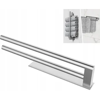 Držák na ručník DRŽÁK NA RUČNÍKY BEZ VRTÁNÍ, DVOJITÝ DVOURAMENNÝ VĚŠÁK NA RUČNÍKY
