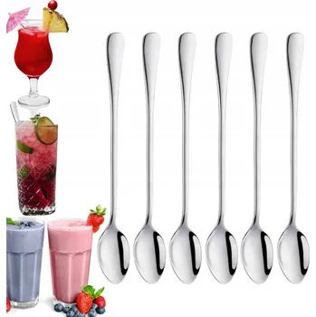 Příbor LŽIČKY NA KÁVU LATTE ZMRZLINU DESSERTY DLOUHÉ SADA 6 Ks