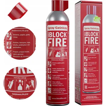 Hasicí přístroj HASICÍ SPREJ PRO DOMÁCNOST iBlockFIRE PĚNOVÝ ABCF 0,6L