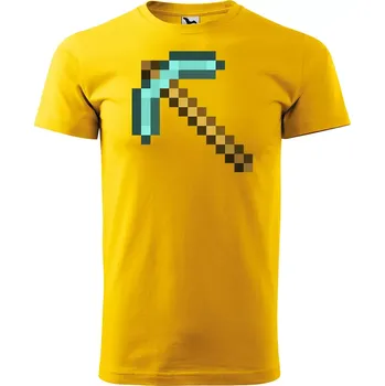 Sablio Tričko s potiskem Blocks Diamantový krumpáč - žluté M