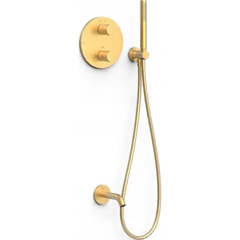 Vodovodní baterie TRES Vanová souprava THERM-BOX, matné zlato 26225006OM