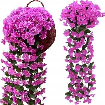 Obraz Umělé květy závěsná girlanda květin břečťan petúnie fialová 1 Ks