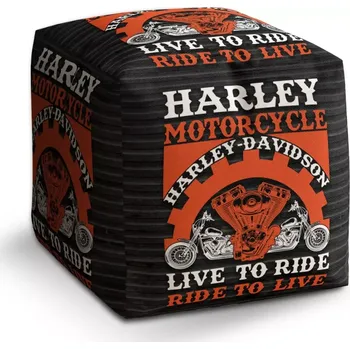 Taburet Sablio Taburet Cube Harley-Davidson Live to ride, ride to live: 40x40x40 cm