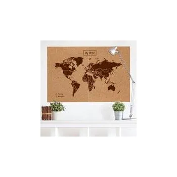Korková mapa světa XXL hnědá 120 x 90 cm