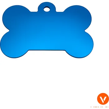 psí známka Psí známka ve tvaru kosti - Světle modrá , S